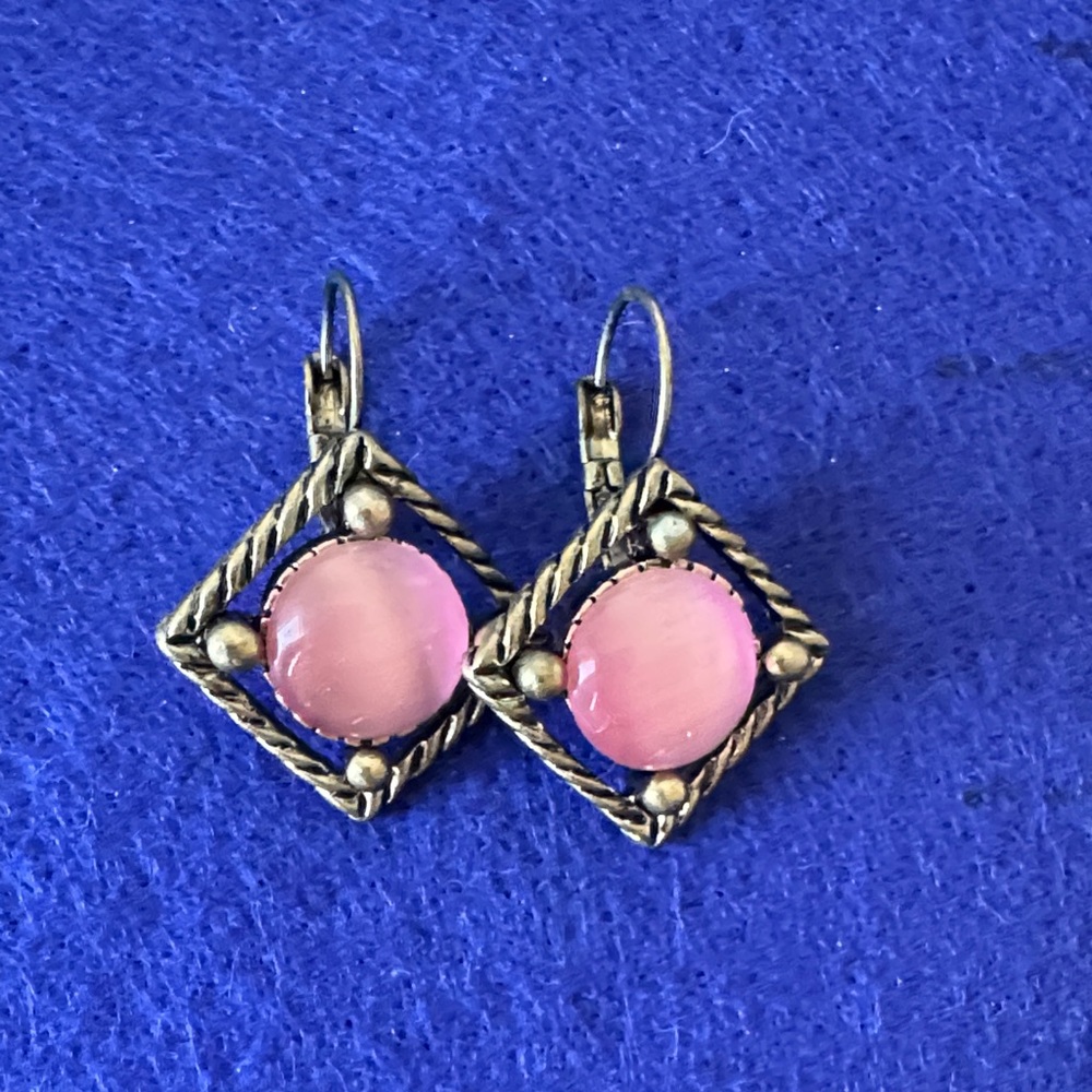 Elegant Pink and Gold Earrings